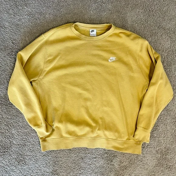 Nike Yellow Crewneck Sweater with Embroidered Logo size XL used - Picture 1 of 2